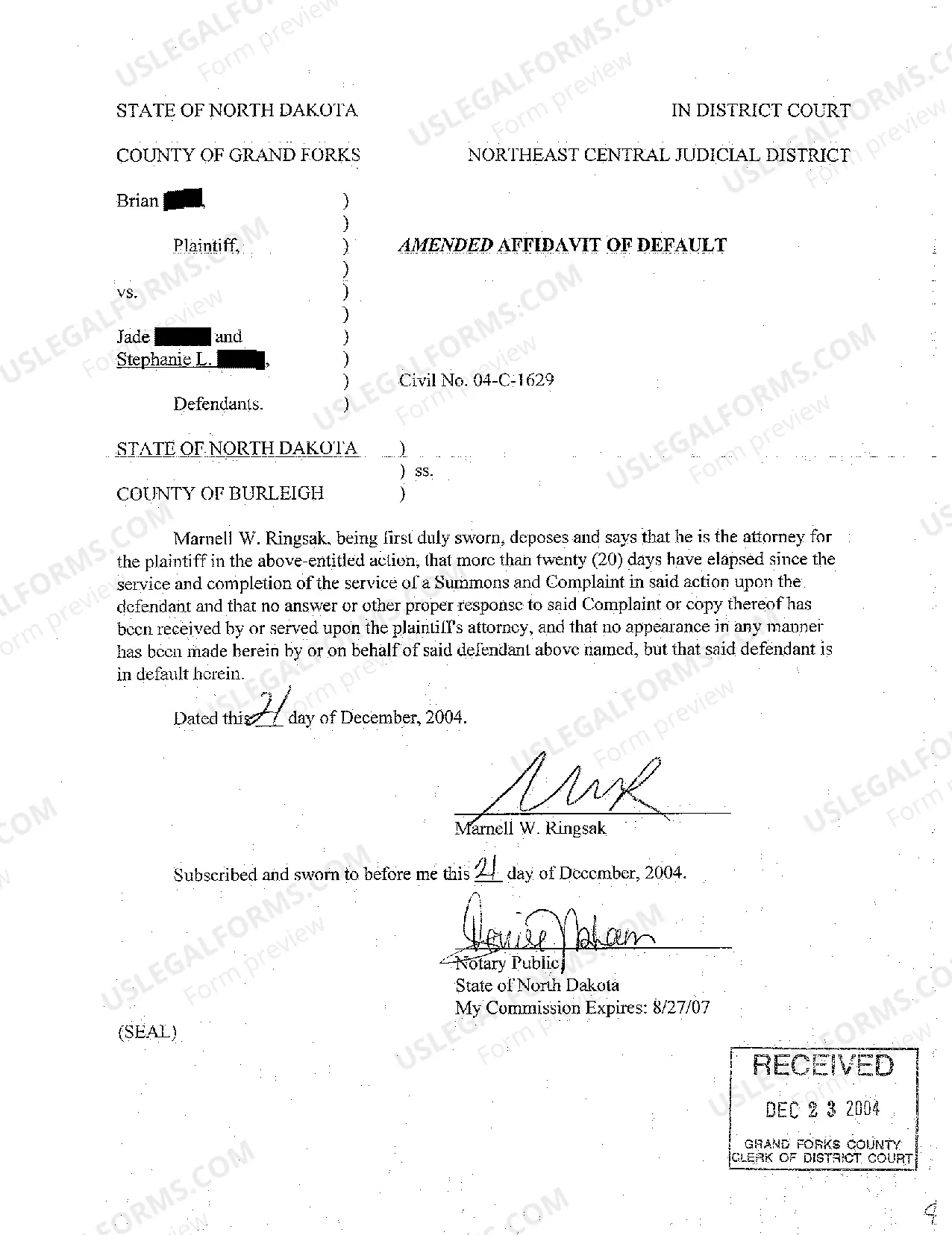 Preview A01 Complaint for Personal Injury Due to Negligent Operation of Motor Vehicle