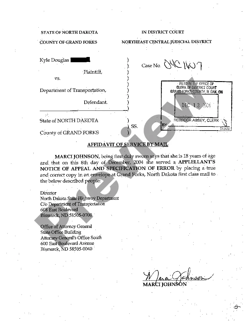 Preview A01 Appellant's Notice of Appeal and Specification of Error