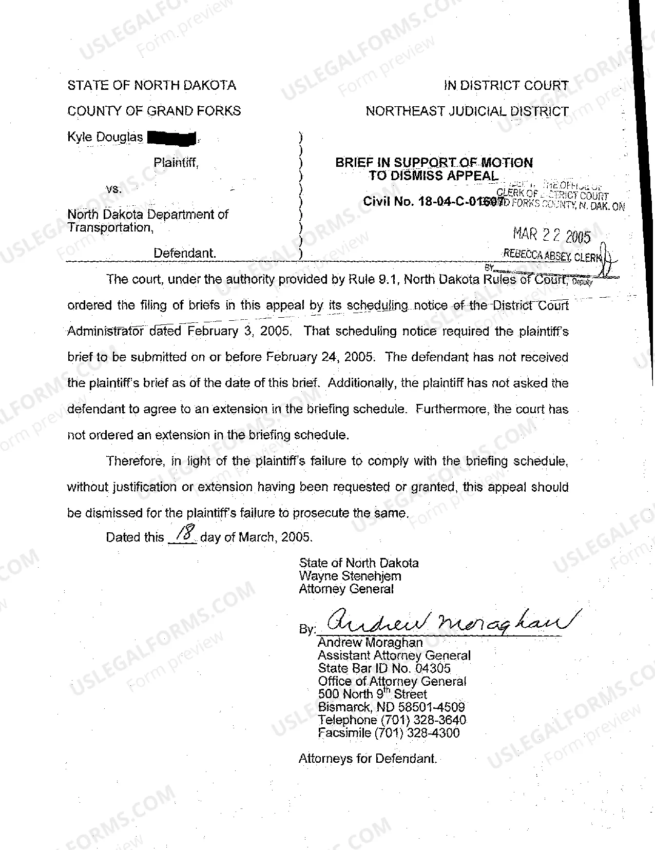Preview A02 Motion to Dismiss Appeal by Defendant Department of Transportation