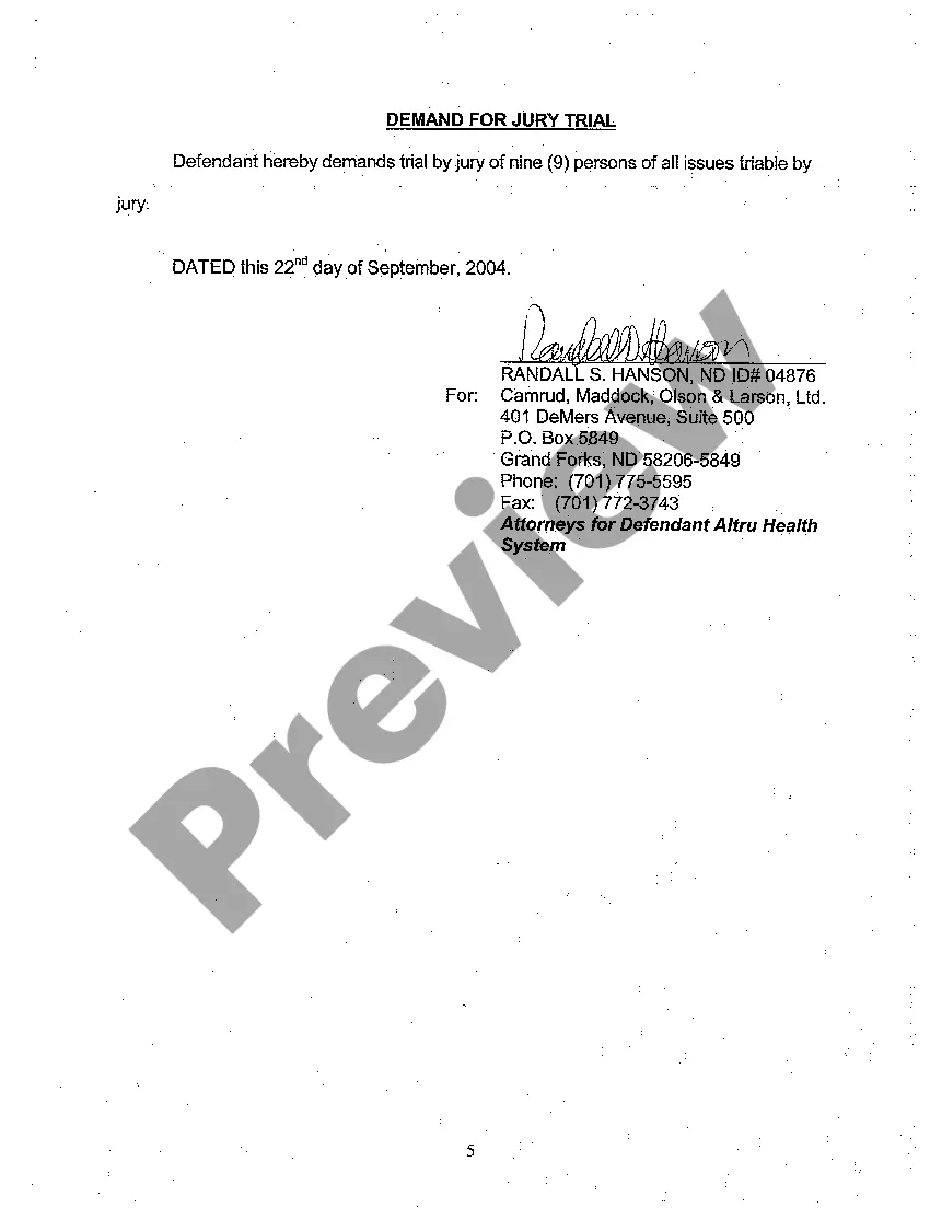 Preview A02 Answer of Defendant