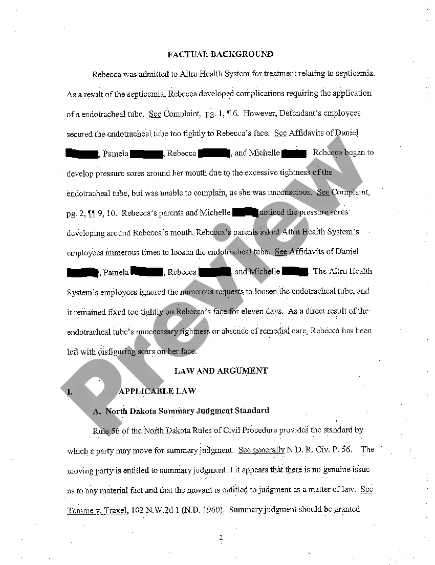 Preview A06 Brief in Response to Defendant's Motion for Summary Judgment to Dismiss Claim and Request for Oral Argument