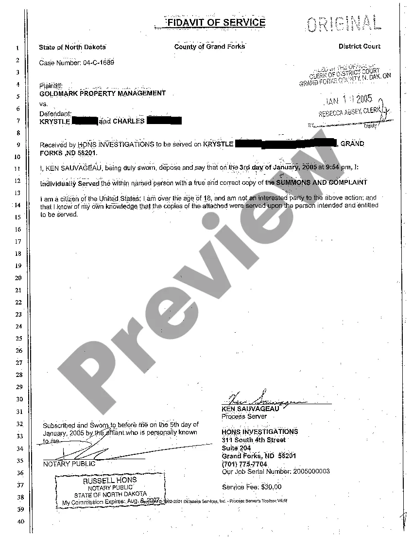 Preview A01 Complaint for Breach of Lease Agreement Seeking Eviction