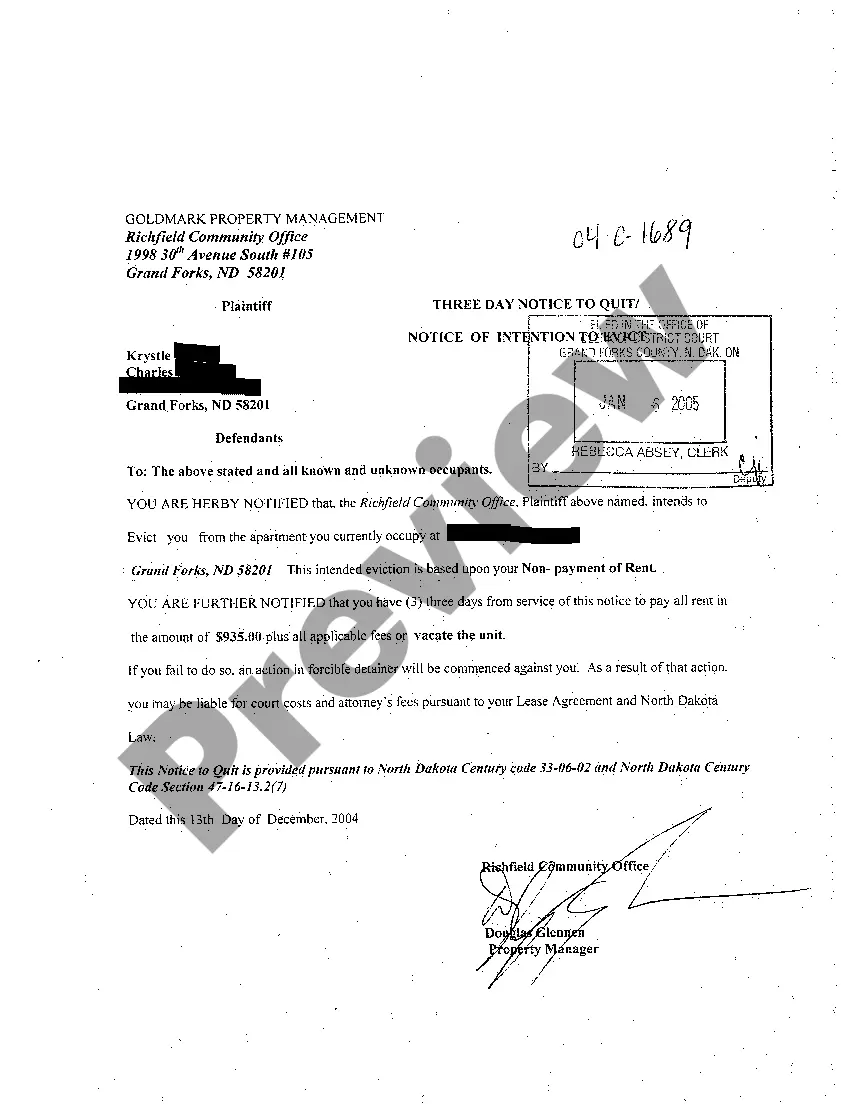 Preview A01 Complaint for Breach of Lease Agreement Seeking Eviction