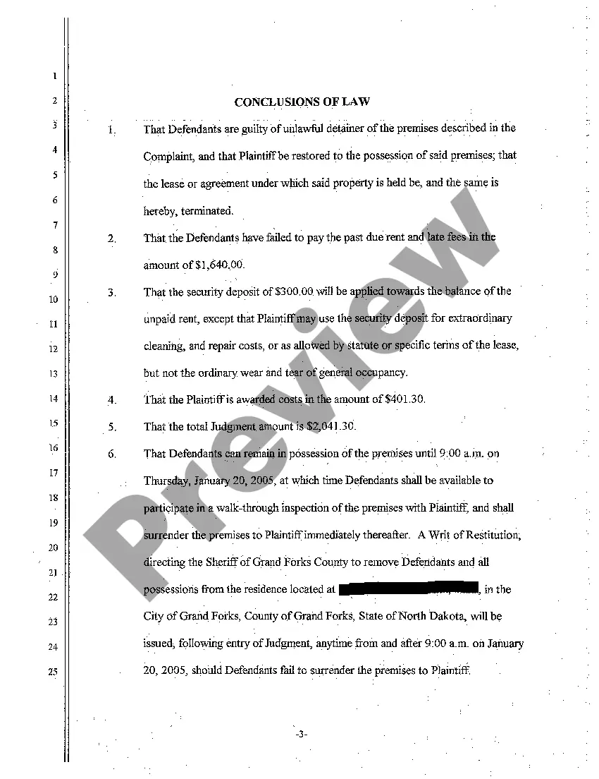 Preview A02 Findings of Fact, Conclusions of Law, and Order for Judgment