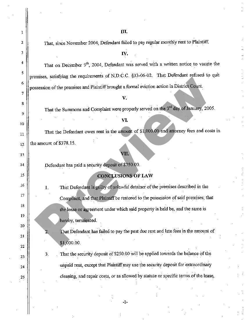 Preview A02 Findings of Fact, Conclusions of Law, and Order for Judgment
