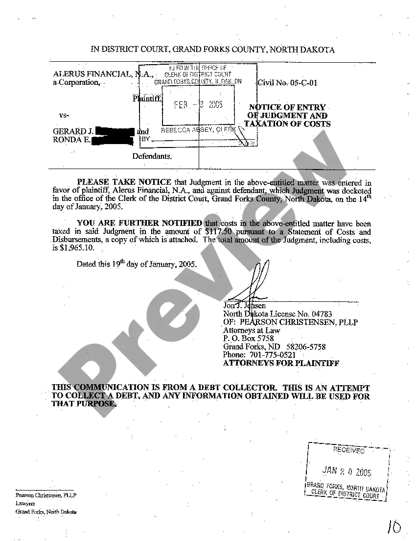 Preview A03 Judgment Granting Plaintiff Past Due Loan Payments