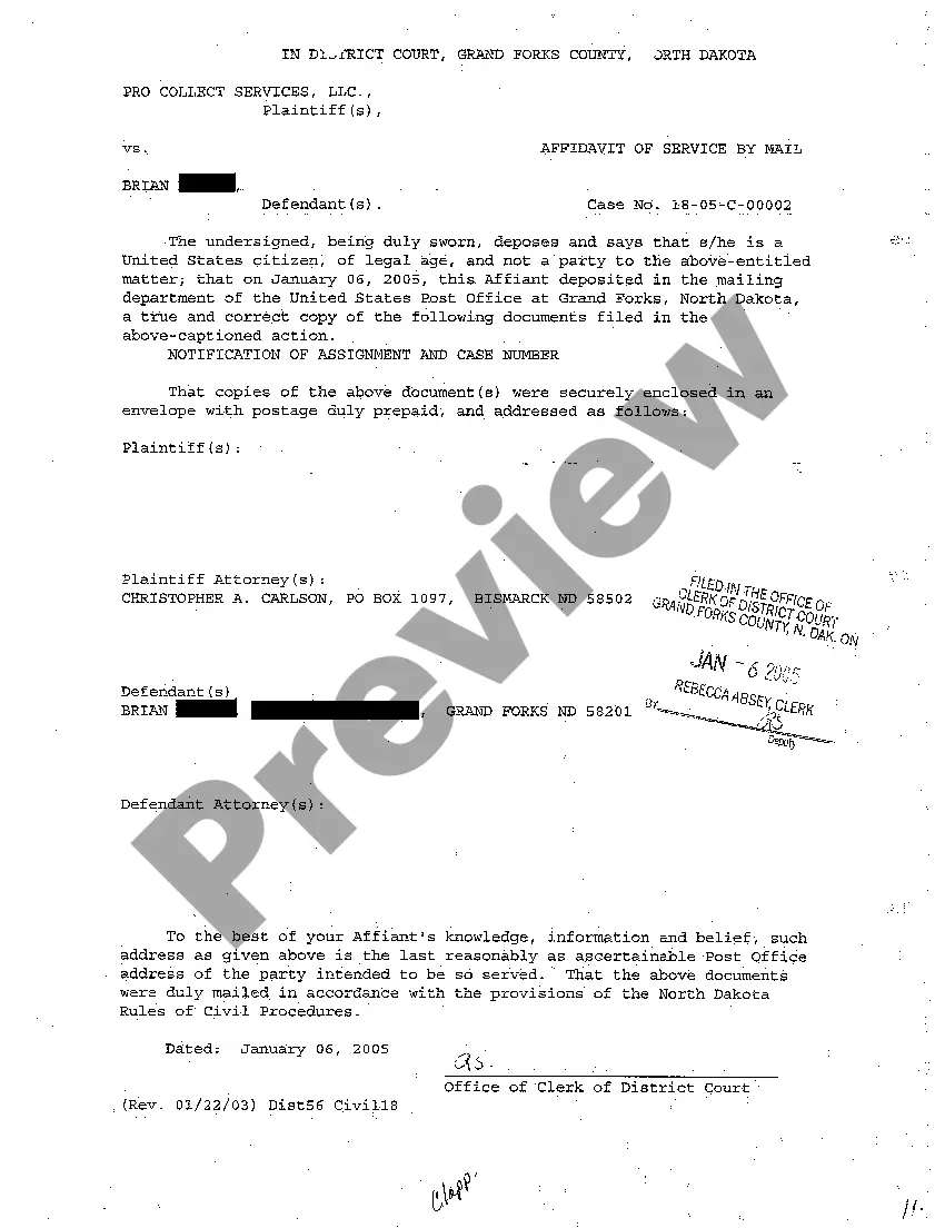 Preview A02 Notification of Assignment and Case Number