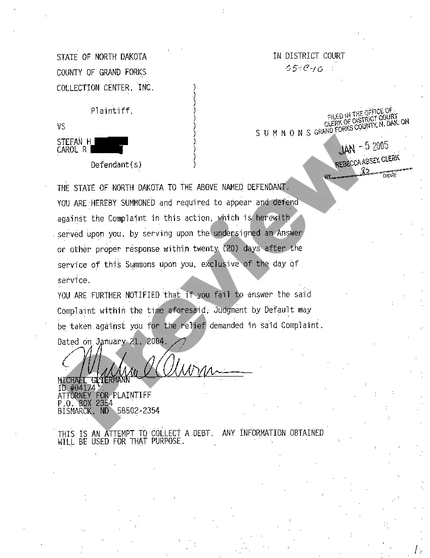 Preview A01 Complaint for Recovery of Debt Owed for Medical Services Rendered