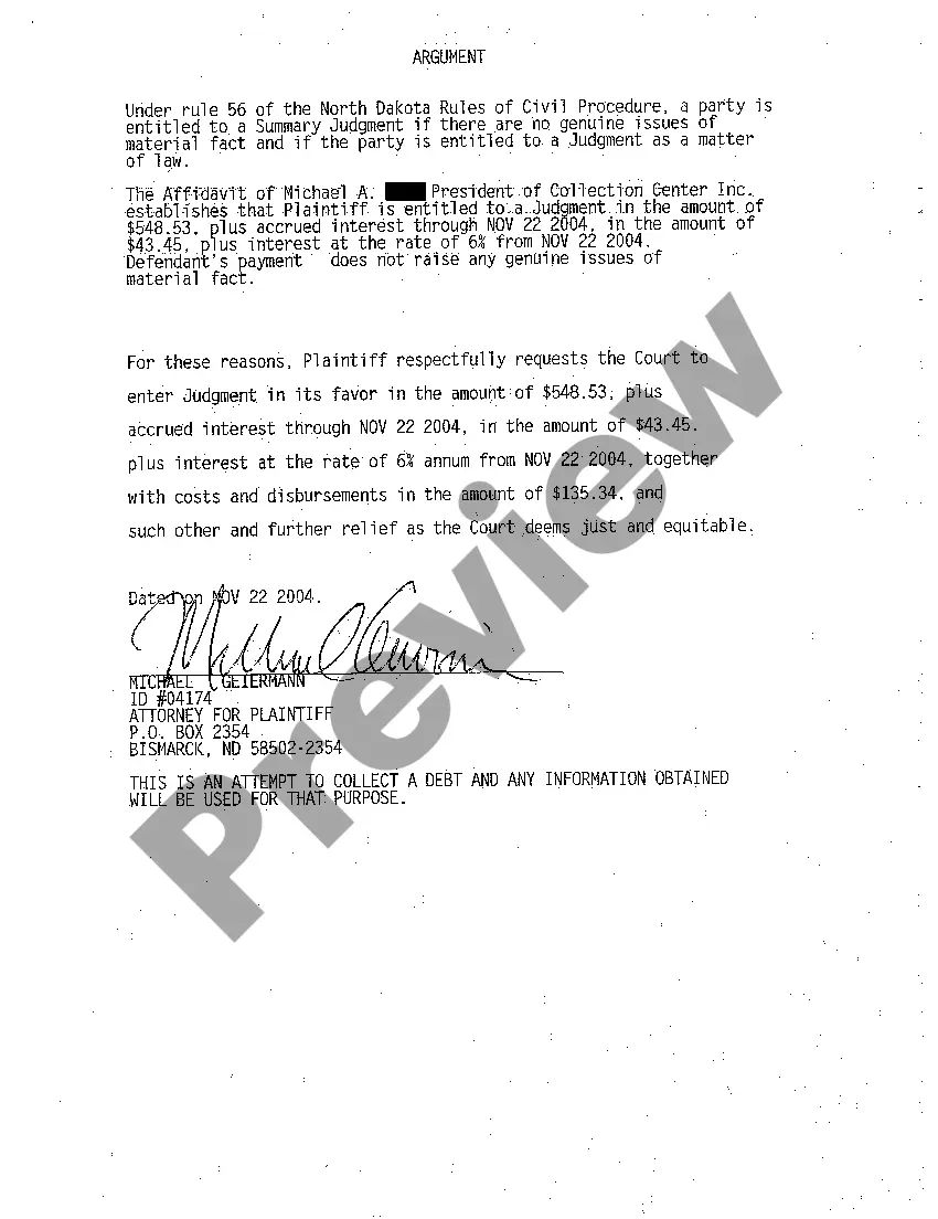 Preview A02 Motion for Summary Judgment by Plaintiff