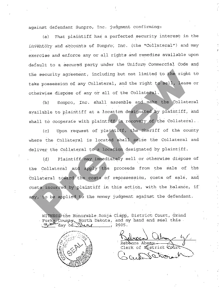 Get A05 Judgment for Plaintiff Preview A05 Judgment for Plaintiff