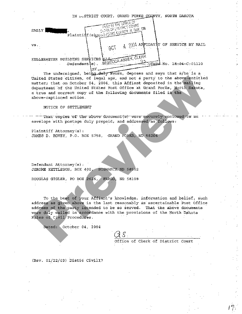 page 1 A08 Notice of Settlement preview