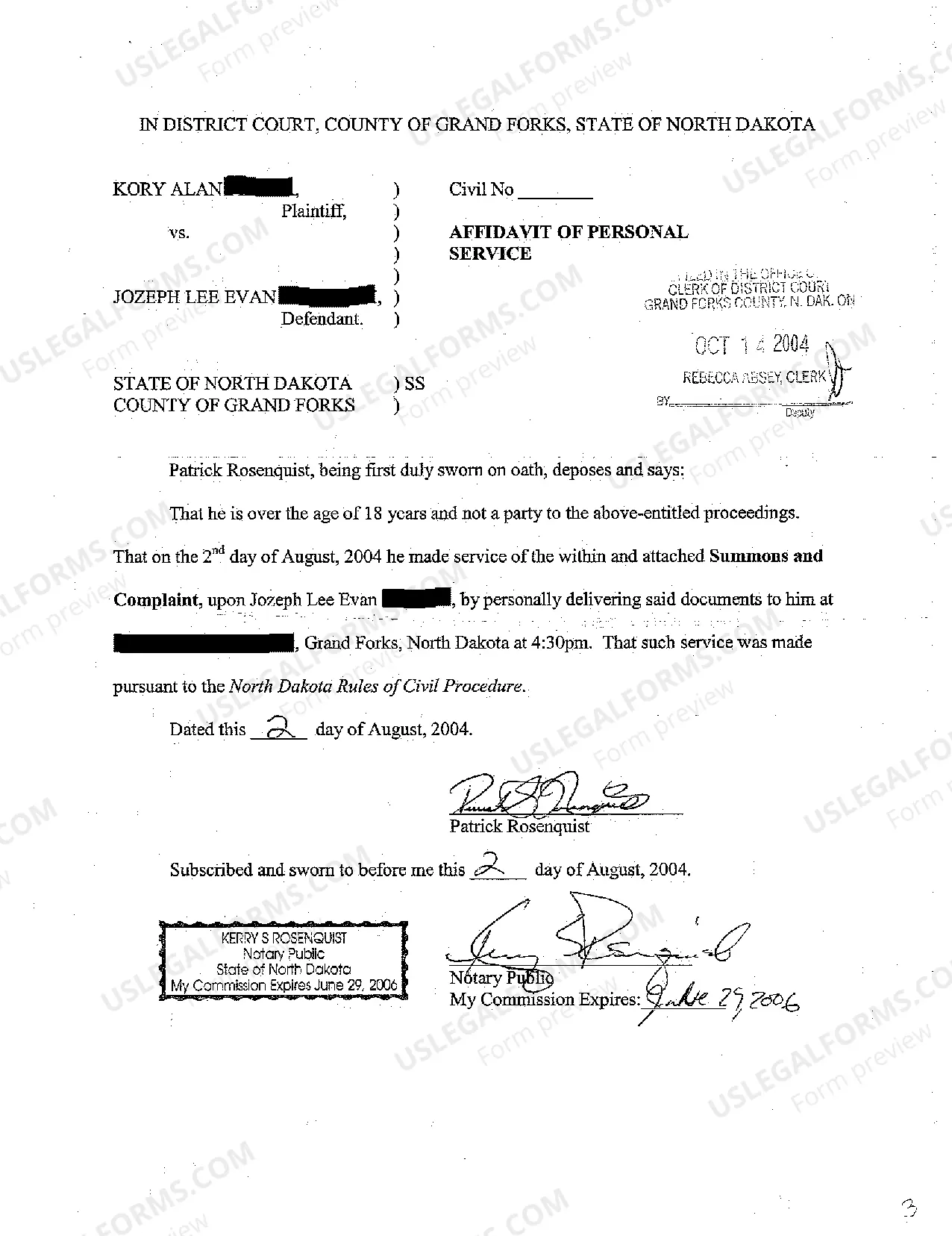 Preview A01 Complaint for Personal Injury for Pedestrian by Car in Parking Lot