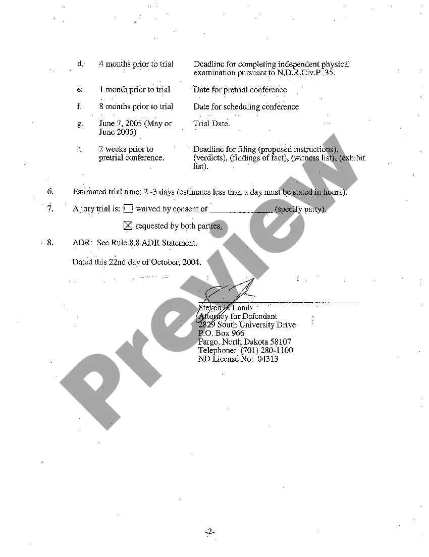 Get A03 Defendant's Scheduling Statement Preview A03 Defendant's Scheduling Statement