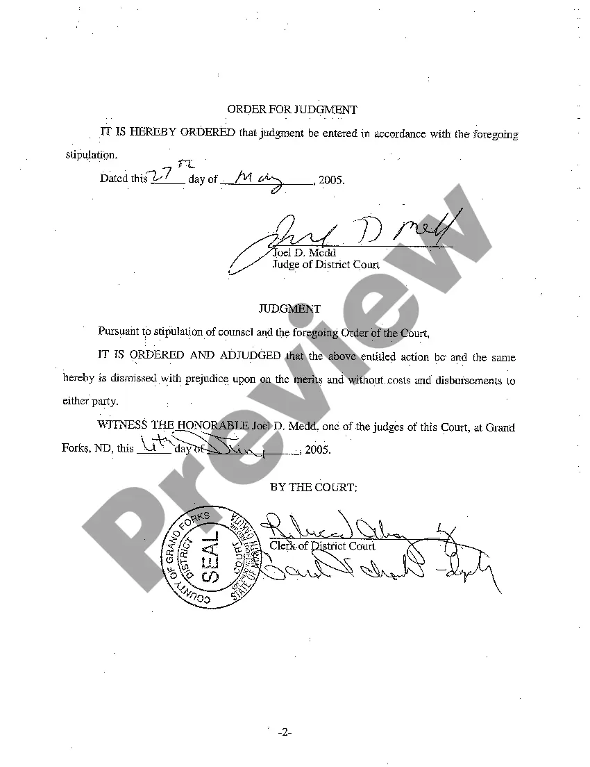 Preview A10 Stipulation for Dismissal