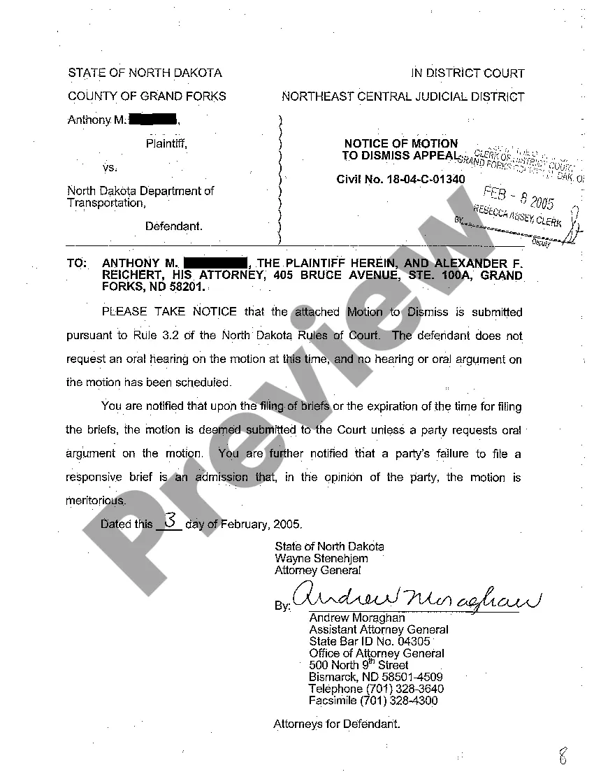 Preview A03 Motion to Dismiss Appeal