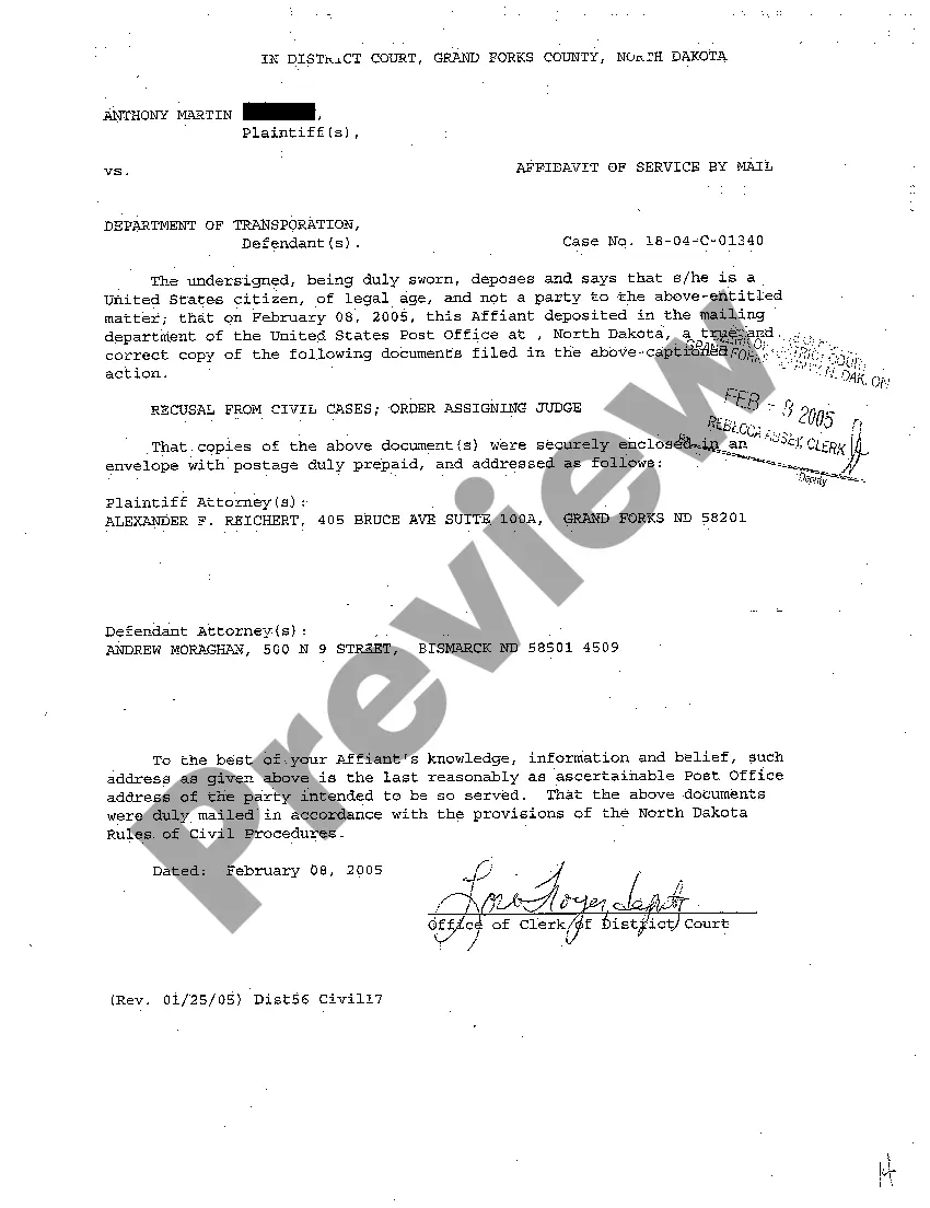 Get A05 Recusal from Civil Cases Preview A05 Recusal from Civil Cases