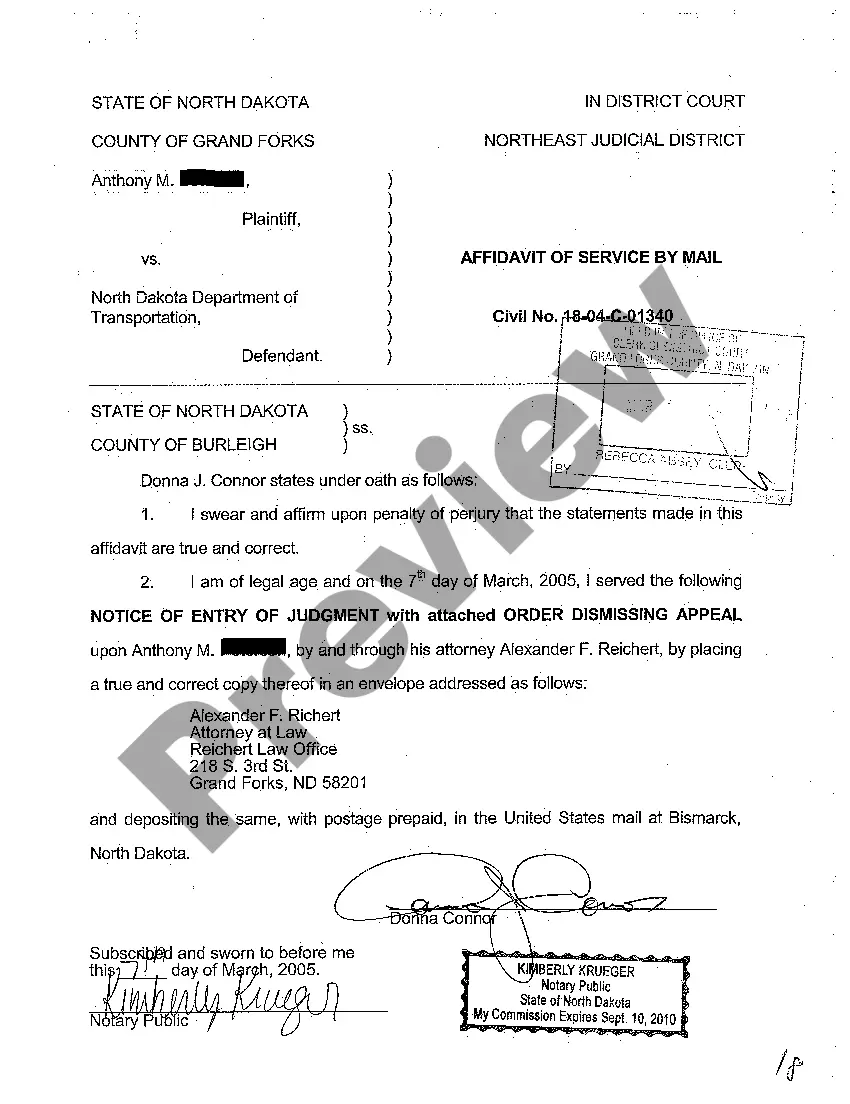 Preview A07 Notice of Entry of Judgment