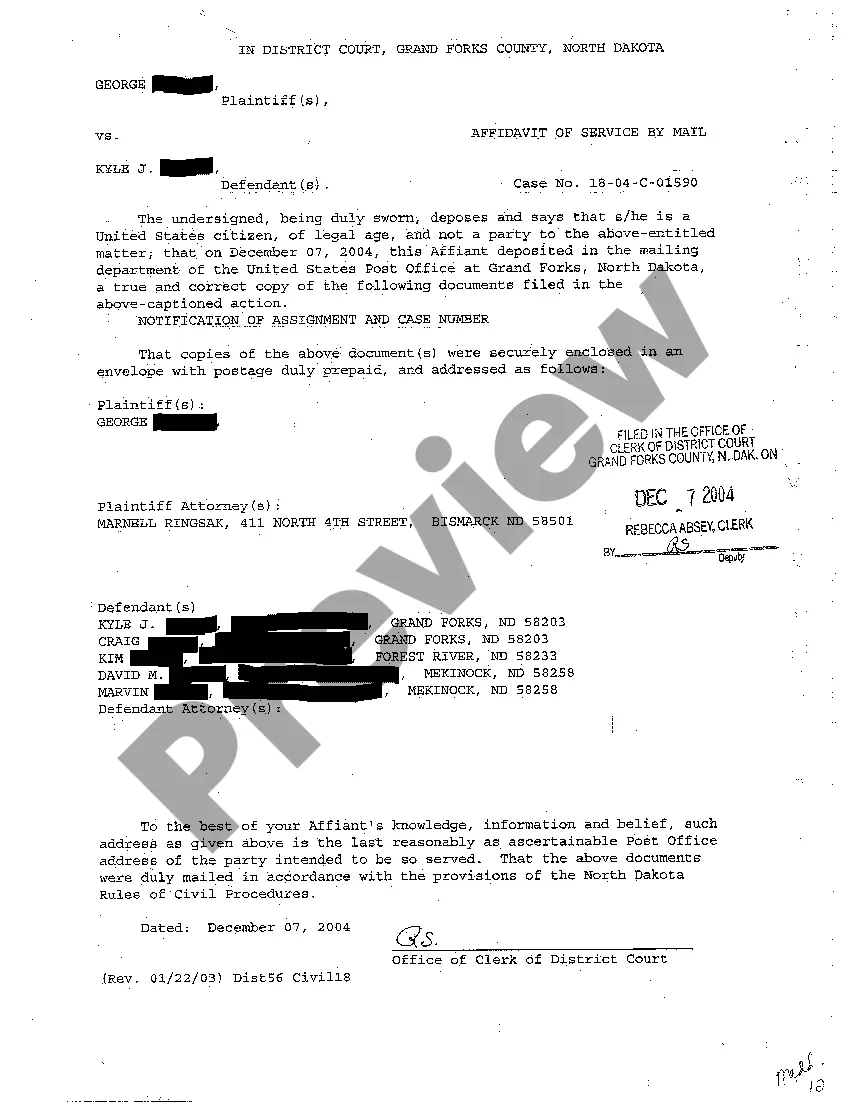 Preview A03 Notification of Assignment and Case Number