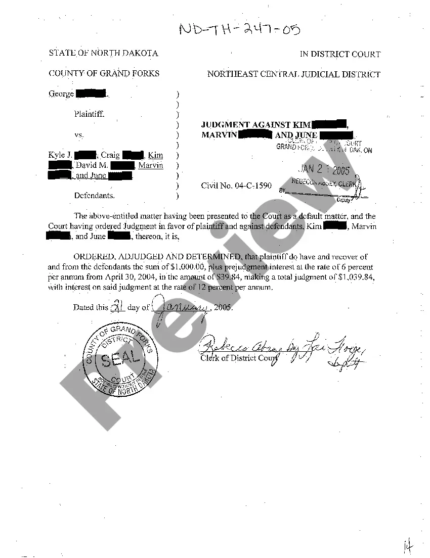 Preview A05 Judgment Against Defendants