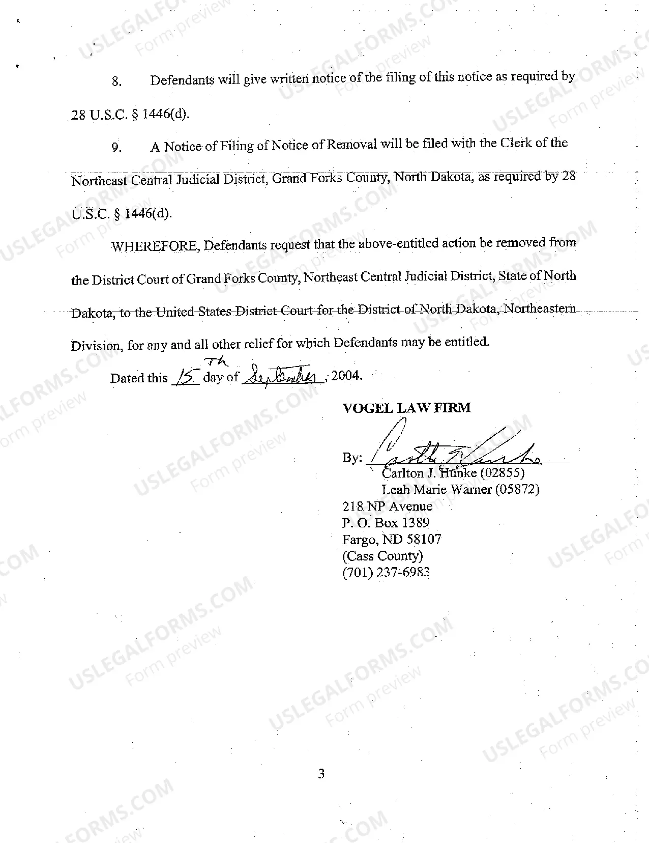 Preview A02 Notice of Removal from State Court to United States District Court