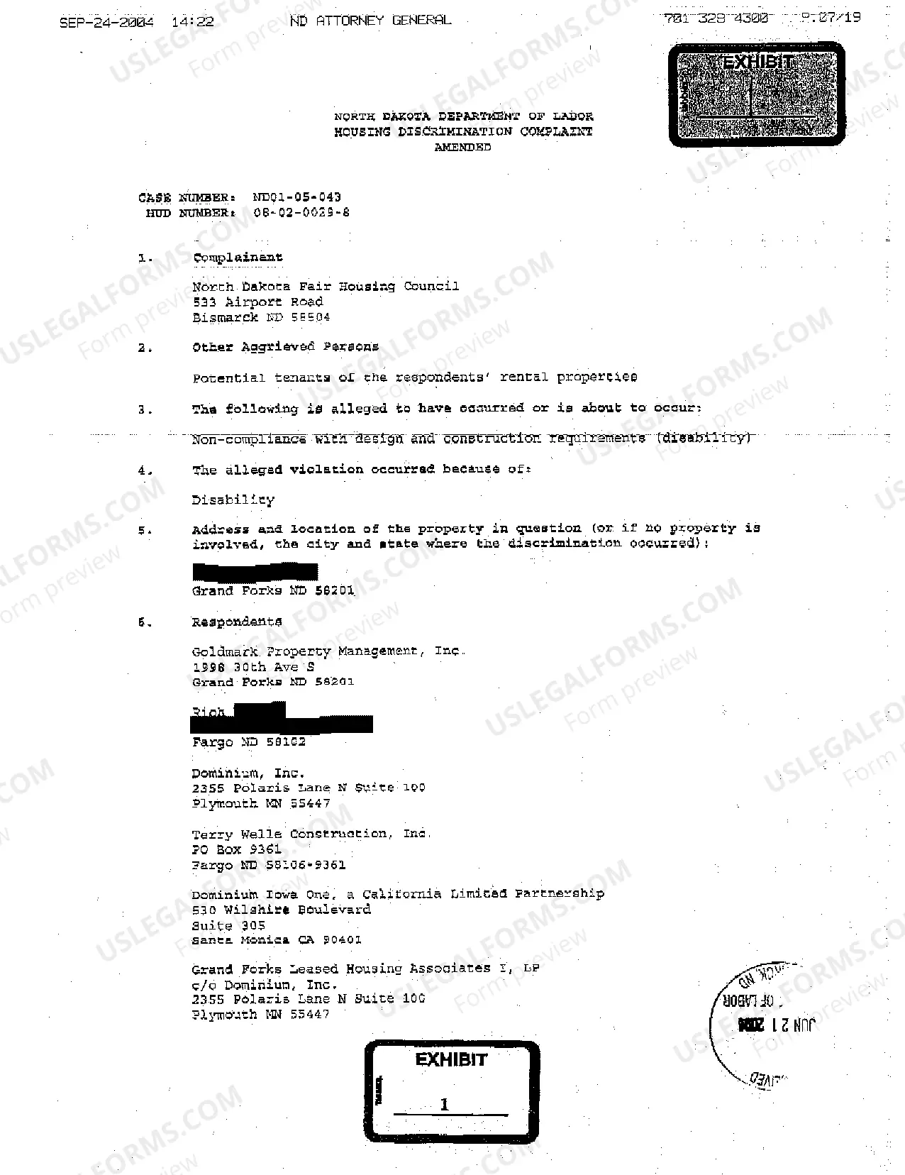 Preview A01 Complaint for Discriminatory Housing Practices Against Designer of Subdivision