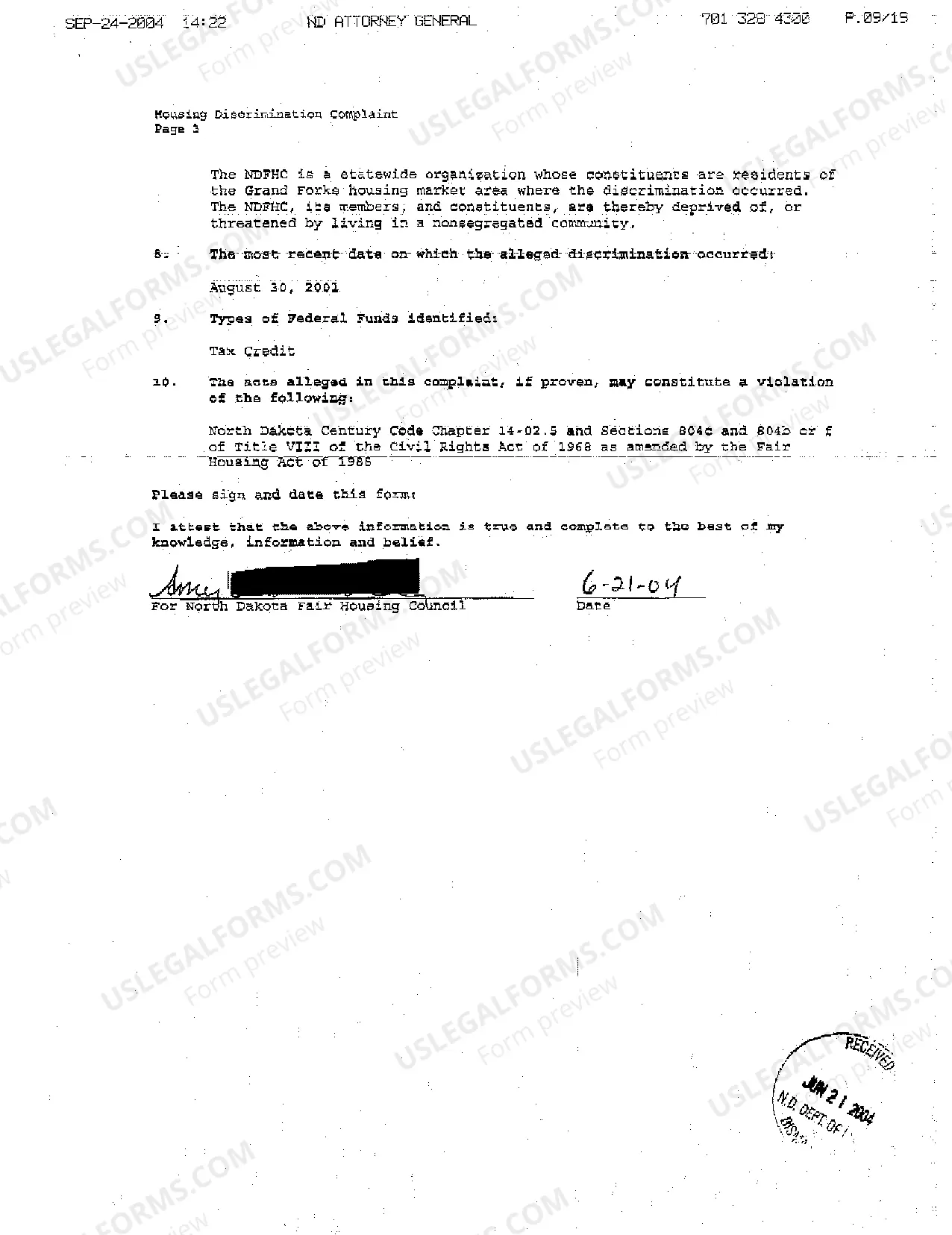 Preview A01 Complaint for Discriminatory Housing Practices Against Designer of Subdivision