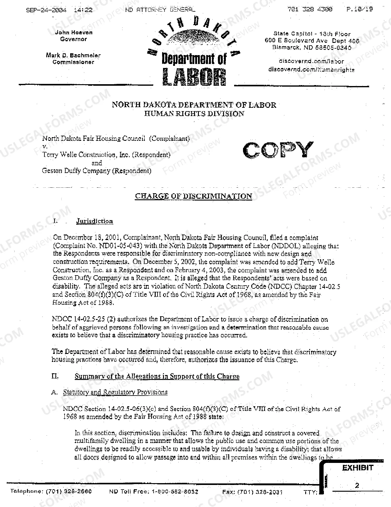 Preview A01 Complaint for Discriminatory Housing Practices Against Designer of Subdivision