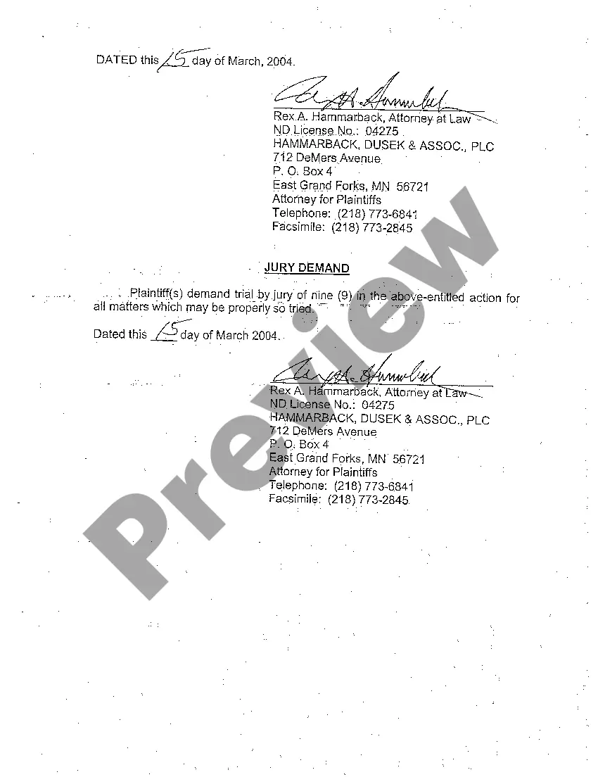 Preview A01 Complaint for Personal Injury for Slip and Fall at Night Club