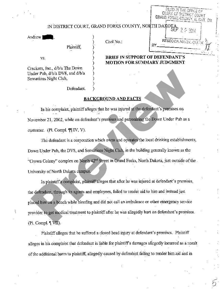 Preview A03 Defendant's Motion for Summary Judgment