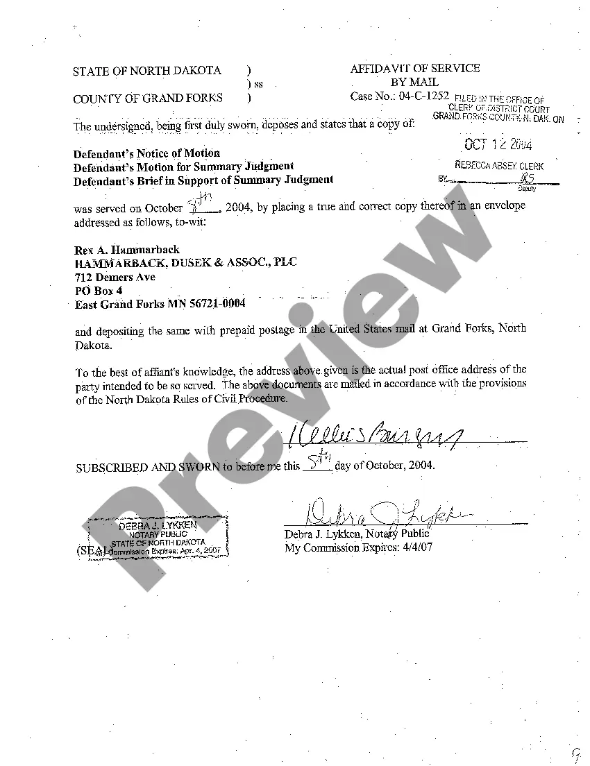 Get A05 Defendant's Notice of Motion for Summary Judgment Preview A05 Defendant's Notice of Motion for Summary Judgment