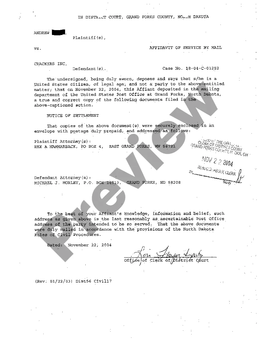 Get A06 Notice of Settlement Preview A06 Notice of Settlement