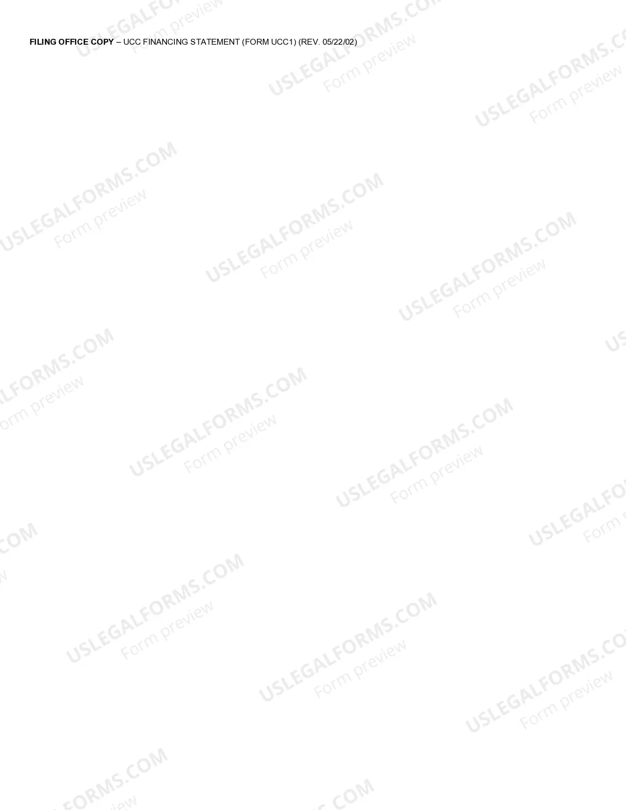 Preview North Dakota UCC1 Financing Statement