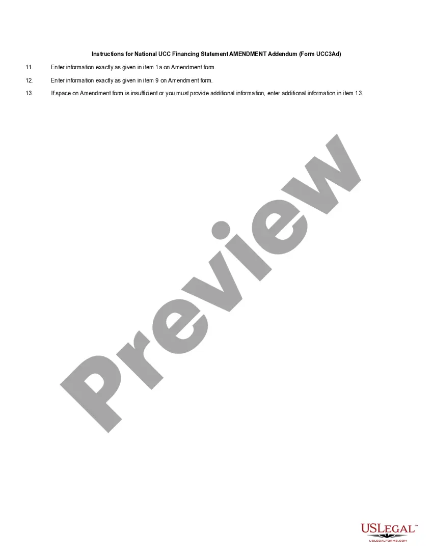 Get North Dakota UCC3 Financing Statement Amendment Addendum Preview North Dakota UCC3 Financing Statement Amendment Addendum