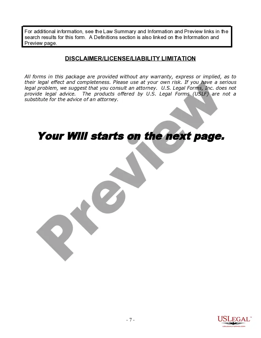 Preview Last Will and Testament for Single Person with No Children