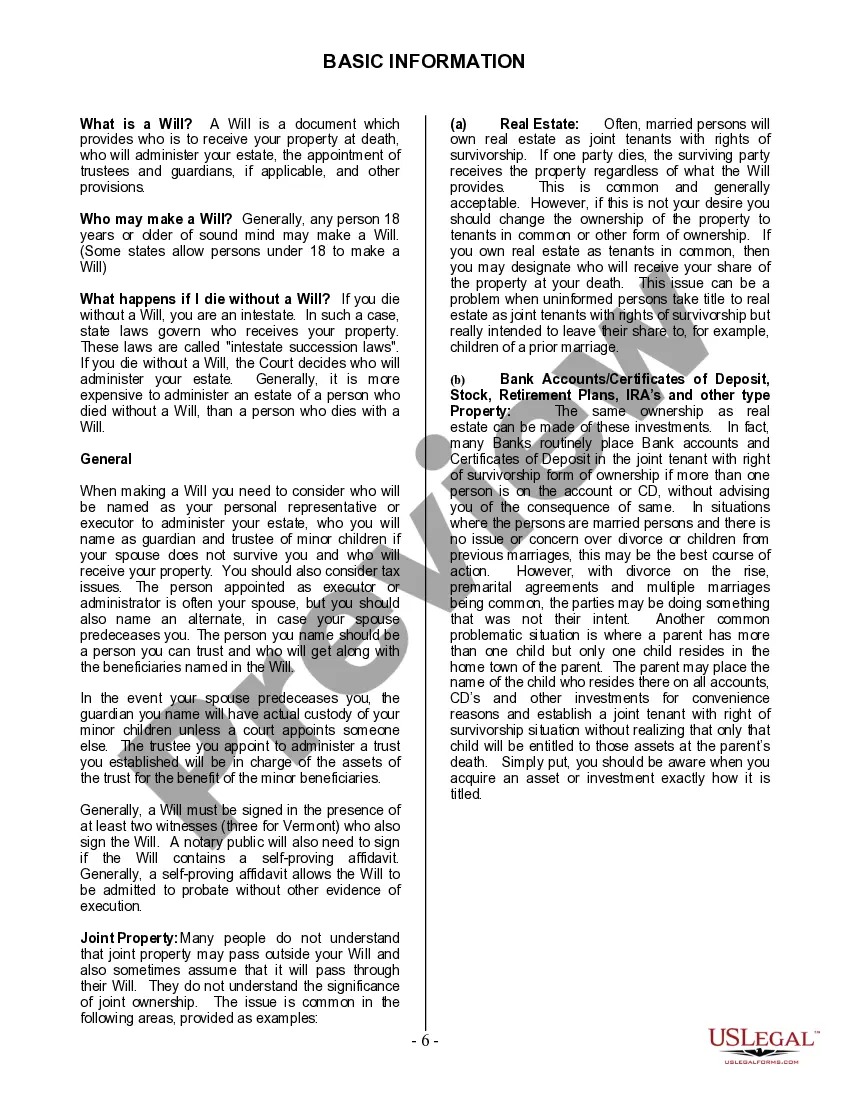 Preview Last Will and Testament for Divorced Person Not Remarried with Adult and Minor Children