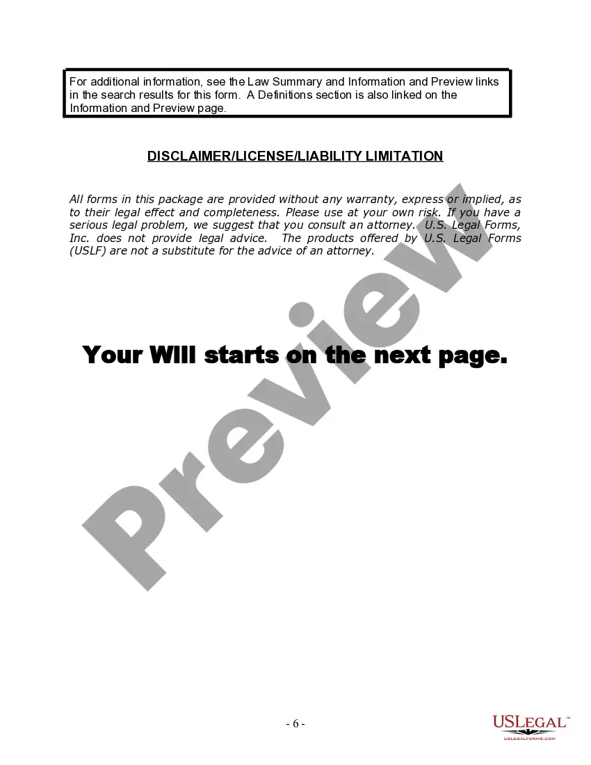 Preview Last Will and Testament for Divorced Person Not Remarried with Adult and Minor Children