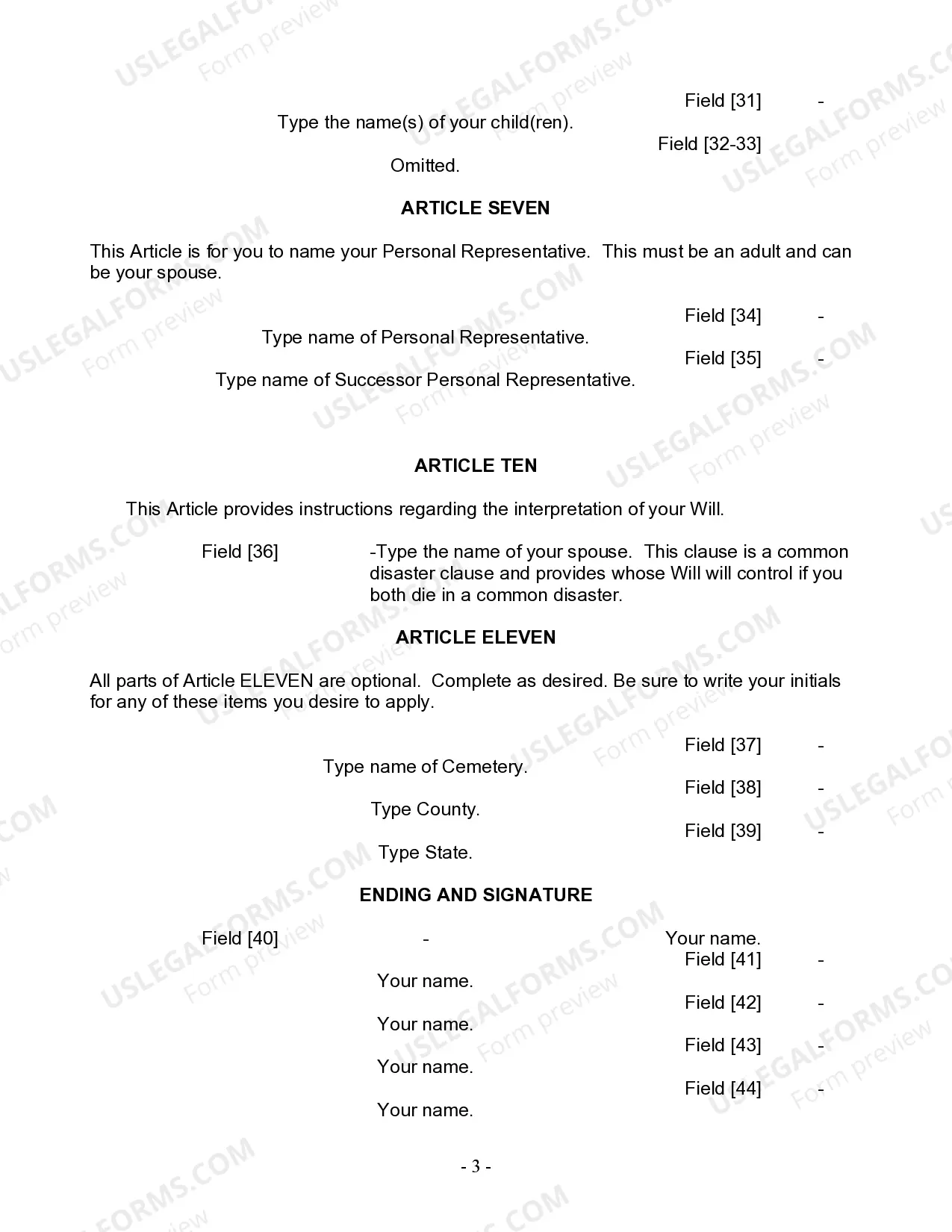 Preview Mutual Wills Package for Married Couple with Adult Children