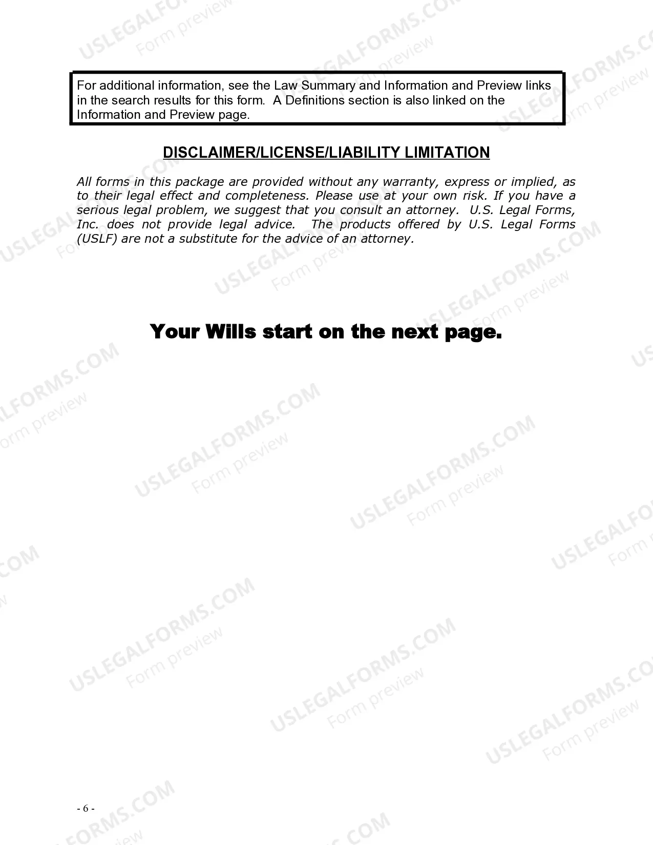 Preview Mutual Wills Package for Married Couple with Adult Children