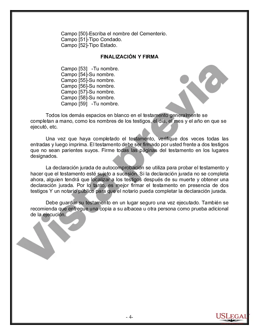 Preview Paquete de Voluntades Mutuas con Últimas Voluntades y Testamentos para Pareja Casada con Hijos Menores