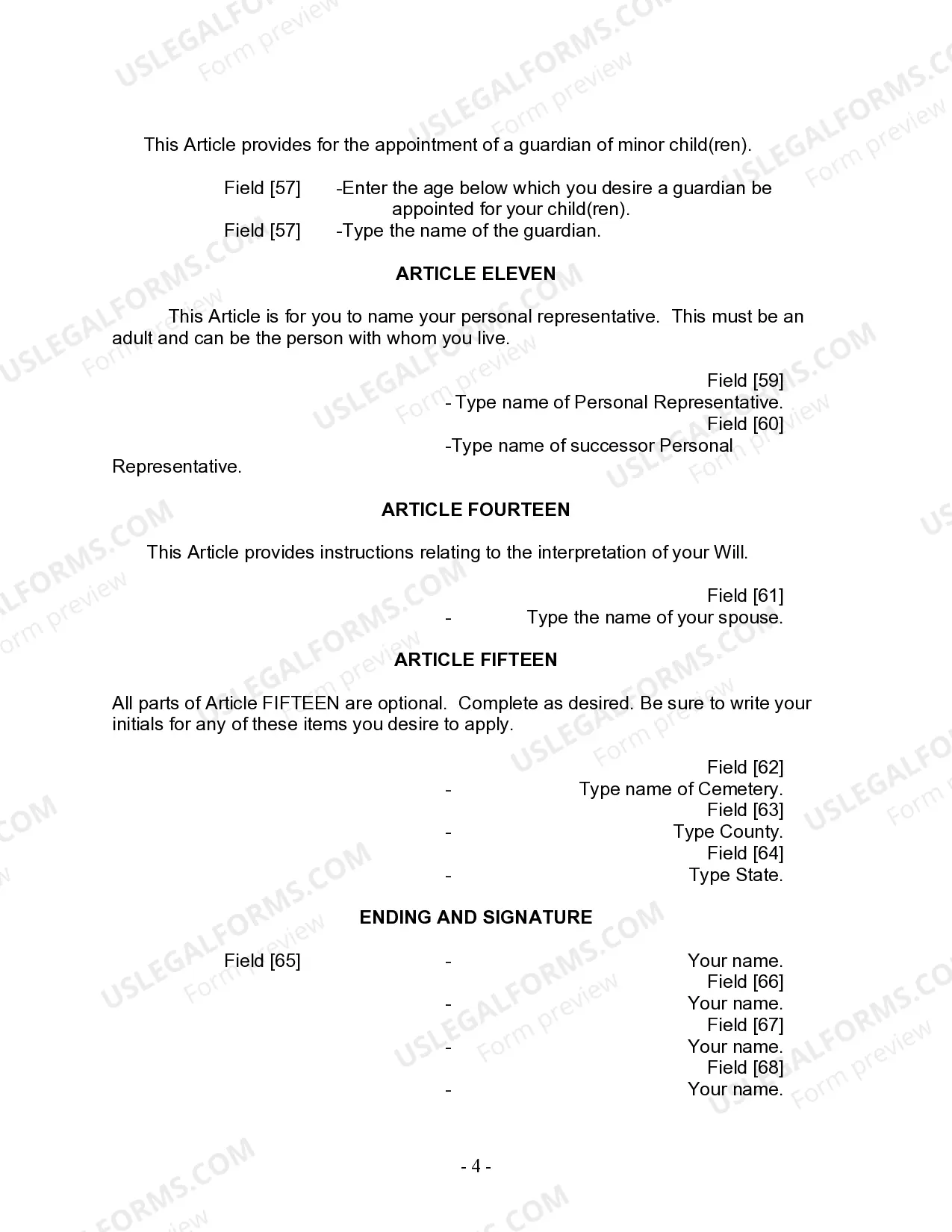 Preview Last Will and Testament for Married Person with Adult and Minor Children from Prior Marriage