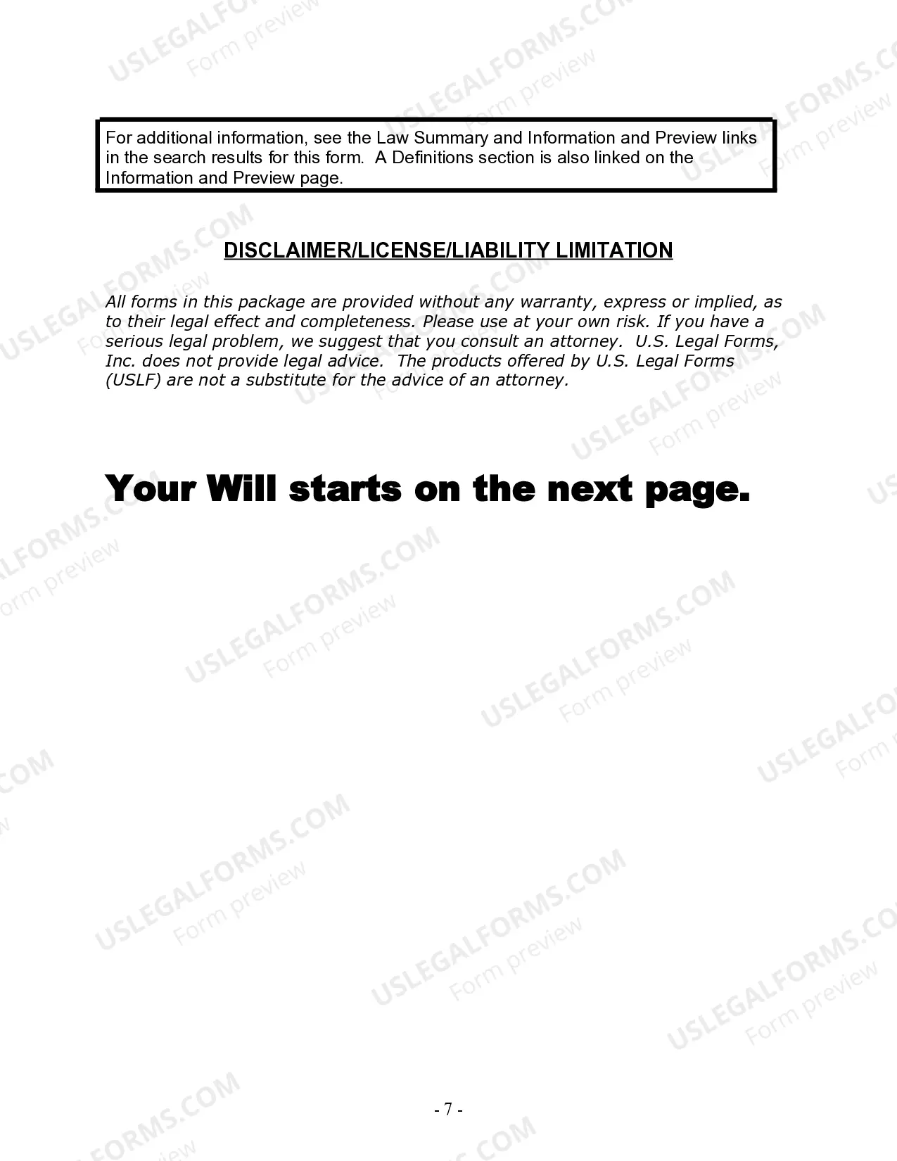 Preview Last Will and Testament for Married Person with Adult and Minor Children from Prior Marriage