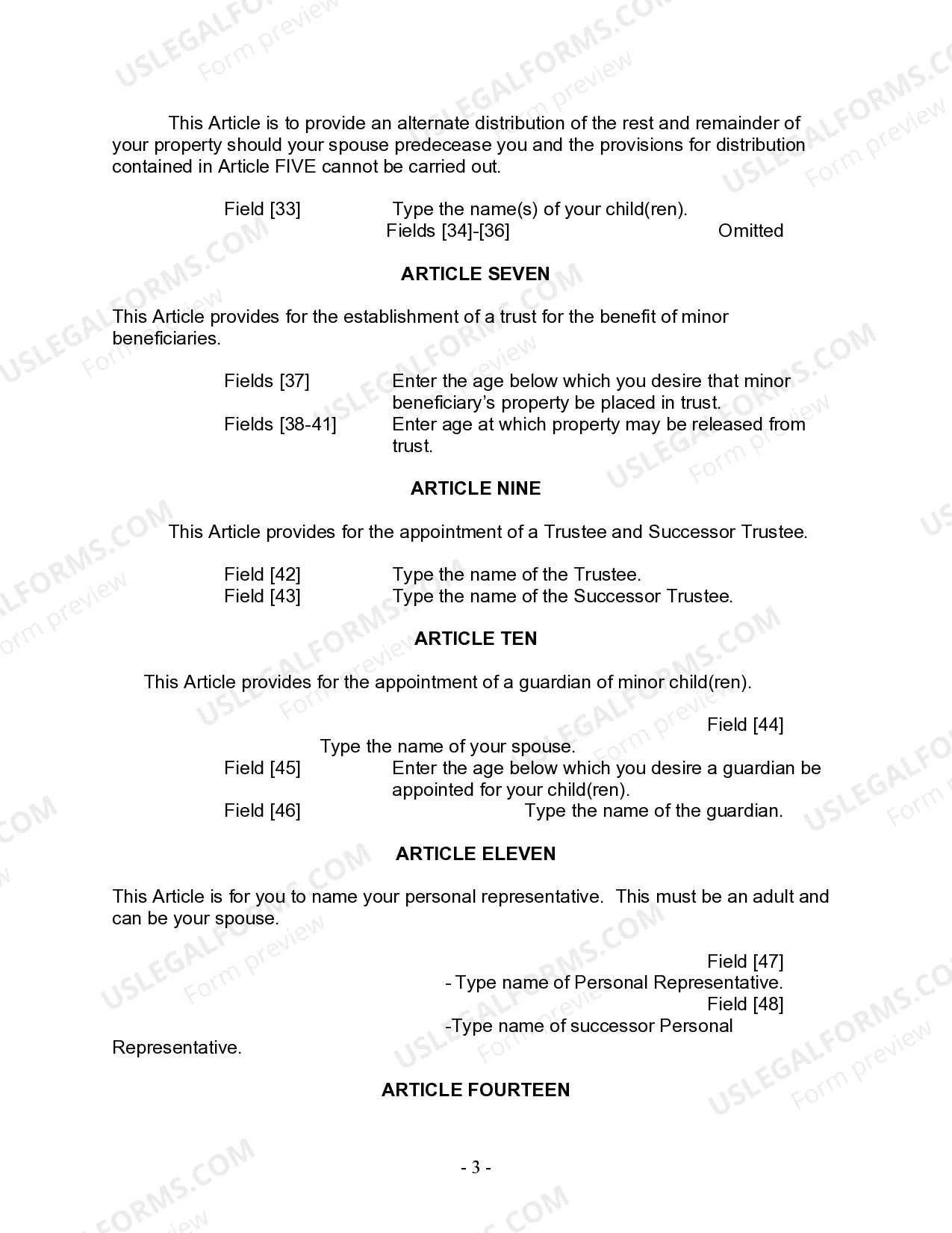 Preview Mutual Wills Package for Married Couple with Adult and Minor Children