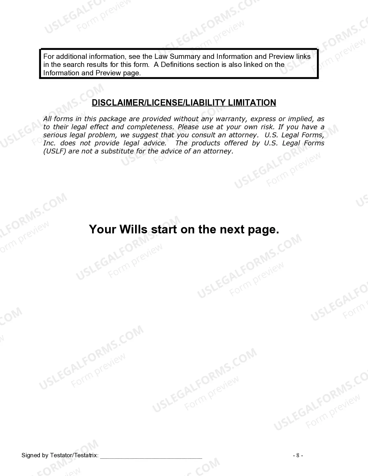 Preview Mutual Wills Package for Married Couple with Adult and Minor Children
