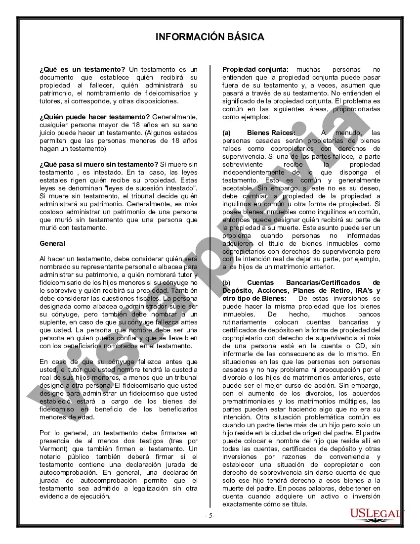 Preview Formulario de testamento y última voluntad legal para viuda o viudo con hijos adultos