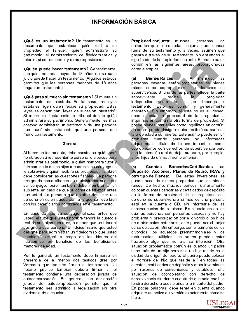 Preview Formulario de última voluntad legal para una viuda o viudo sin hijos