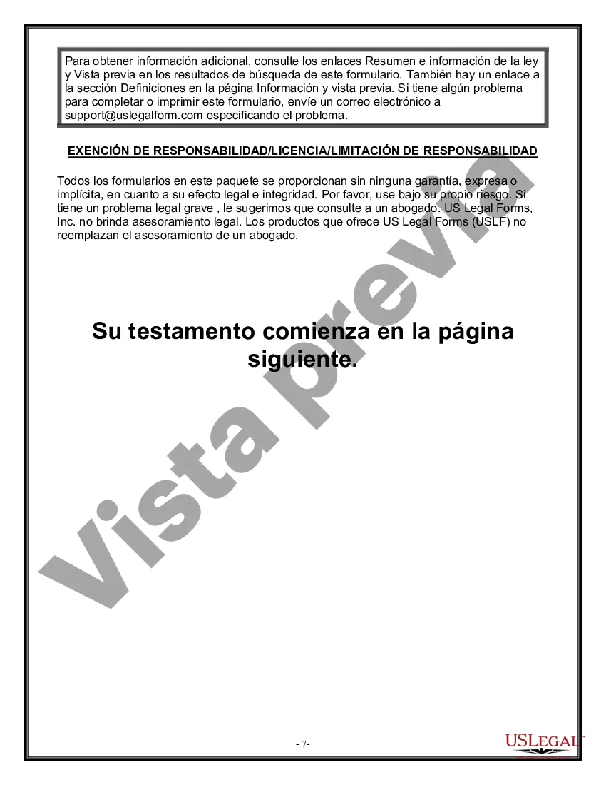 Preview Formulario de última voluntad legal para una viuda o viudo sin hijos
