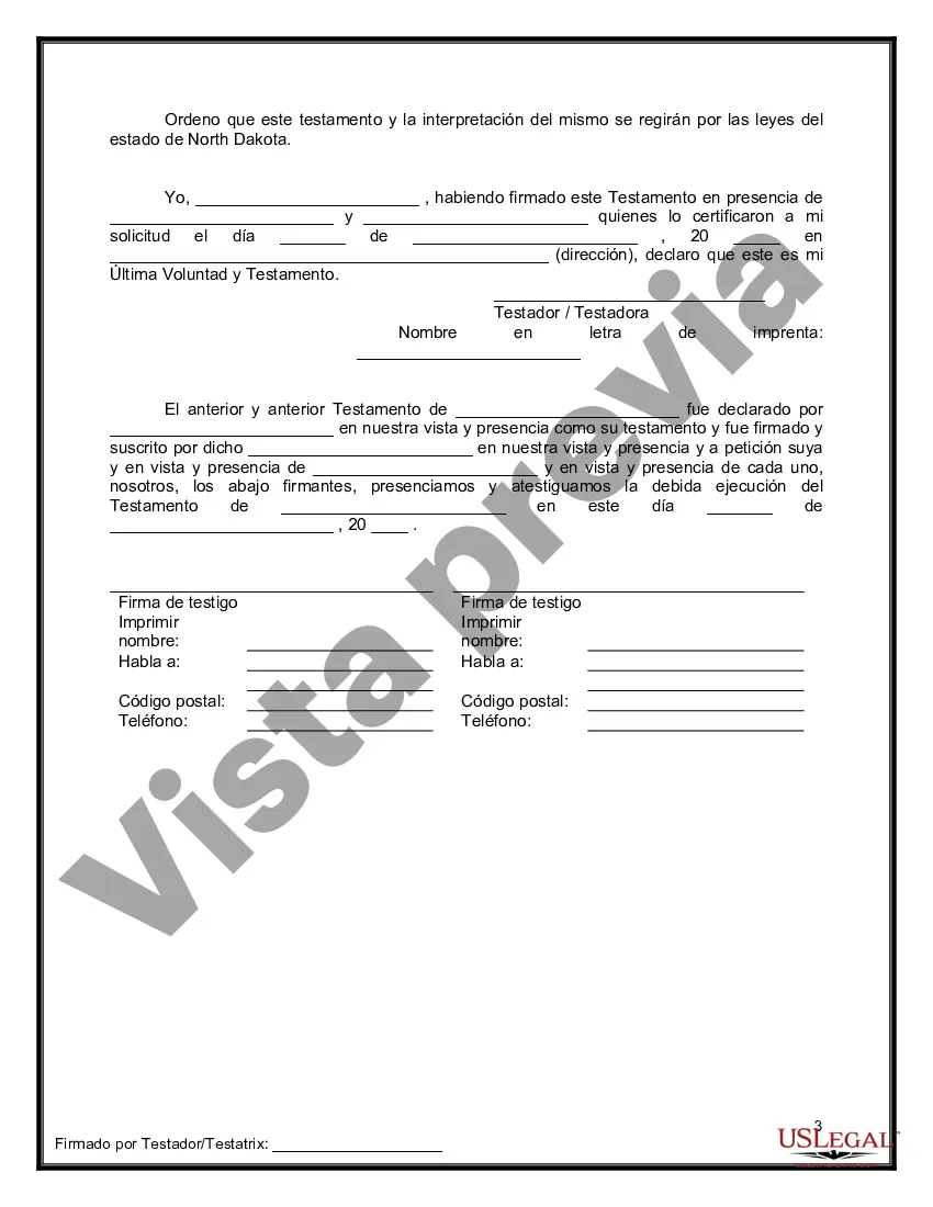 Preview Último testamento legal y formulario de testamento con todos los bienes en fideicomiso llamado testamento invertido