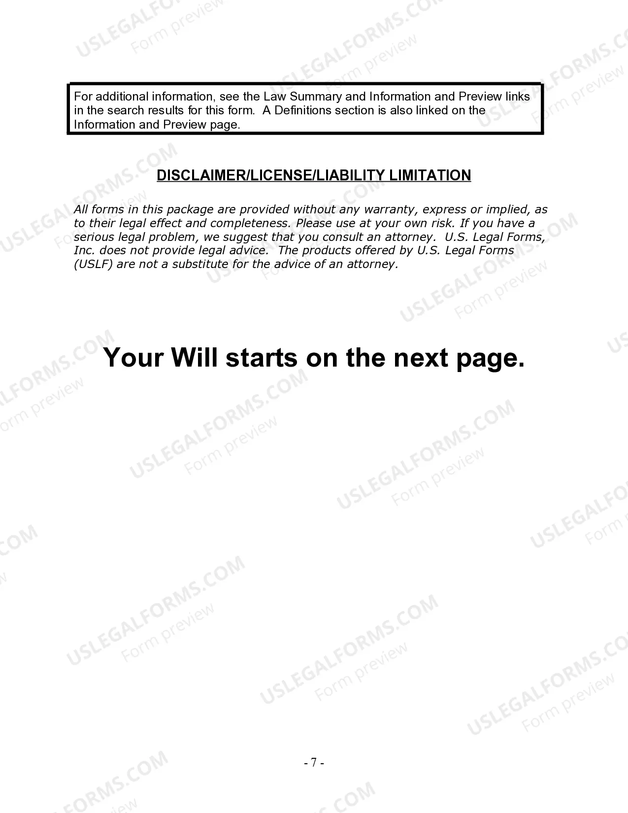 Preview Last Will and Testament for other Persons