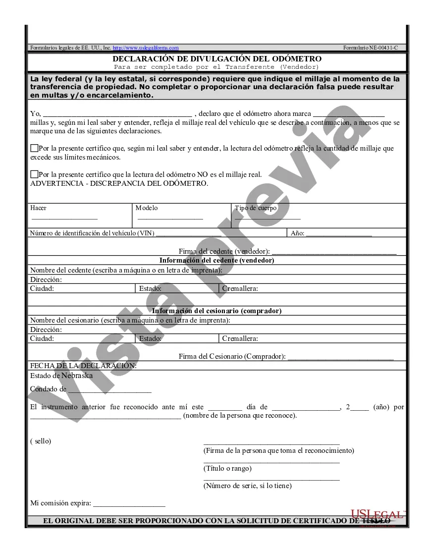 Preview Factura de venta de automóvil o vehículo, incluida la declaración del cuentakilómetros y el pagaré