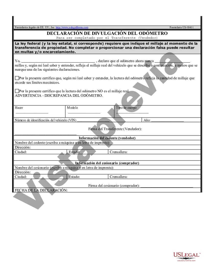 Preview Factura de Venta de Automóvil y Declaración de Odómetro